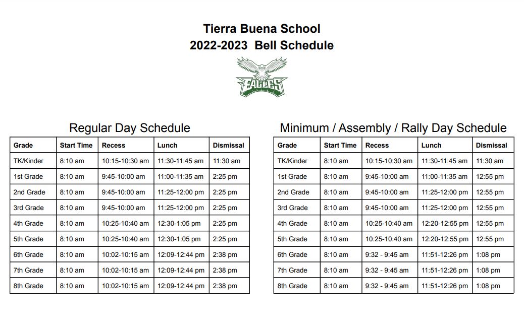 Tierra Buena School School Schedule